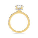 LADIES RING 2 1/2CT ROUND/OVAL DIAMOND 14K YELLOW GOLD (CENTER STONE OVAL DIAMOND 2CT )