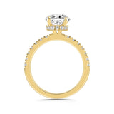 LADIES RING 2 1/2CT ROUND/OVAL DIAMOND 14K YELLOW GOLD (CENTER STONE OVAL DIAMOND 2CT )