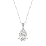 LADIES SOLITAIRE PENDANT 2 1/2CT PEAR DIAMOND 14K WHITE GOLD 