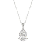 LADIES SOLITAIRE PENDANT 2 1/2CT PEAR DIAMOND 14K WHITE GOLD 