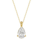 LADIES SOLITAIRE PENDANT 2 1/2CT PEAR DIAMOND 14K YELLOW GOLD 