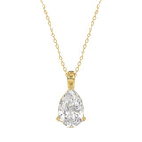 LADIES SOLITAIRE PENDANT 2 1/2CT PEAR DIAMOND 14K YELLOW GOLD 