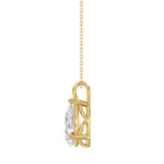 LADIES SOLITAIRE PENDANT 2 1/2CT PEAR DIAMOND 14K YELLOW GOLD 