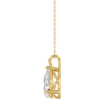 LADIES SOLITAIRE PENDANT 2 1/2CT PEAR DIAMOND 14K YELLOW GOLD 