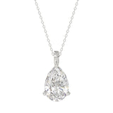 LADIES SOLITAIRE PENDANT 4CT PEAR DIAMOND 14K WHITE GOLD 