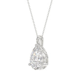 LADIES SOLITAIRE PENDANT 4CT PEAR DIAMOND 14K WHITE GOLD 