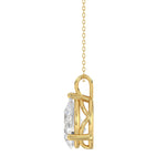 LADIES SOLITAIRE PENDANT 4CT PEAR DIAMOND 14K YELLOW GOLD 