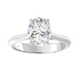 LADIES SOLITAIRE RING 2 1/2CT OVAL DIAMOND 14K WHITE GOLD 