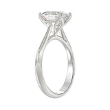 LADIES SOLITAIRE RING 2 1/2CT OVAL DIAMOND 14K WHITE GOLD 