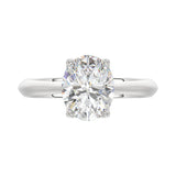 LADIES SOLITAIRE RING 2 1/2CT OVAL DIAMOND 14K WHITE GOLD 
