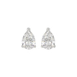LADIES SOLITAIRE EARRINGS 2 1/2CT PEAR DIAMOND 14K WHITE GOLD 