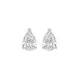 LADIES SOLITAIRE EARRINGS 2 1/2CT PEAR DIAMOND 14K WHITE GOLD 