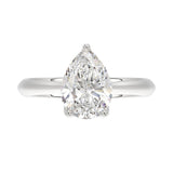 LADIES SOLITAIRE RING 2 1/2CT PEAR DIAMOND 14K WHITE GOLD 