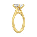 LADIES SOLITAIRE RING 2 1/2CT PRINCESS DIAMOND 14K YELLOW GOLD 