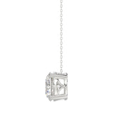 LADIES SOLITAIRE PENDANT WITH UNDER-PASS CHAIN 2 1/2CT ROUND DIAMOND 14K WHITE GOLD 