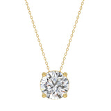 LADIES SOLITAIRE PENDANT WITH UNDER-PASS CHAIN 2 1/2CT ROUND DIAMOND 14K YELLOW GOLD 