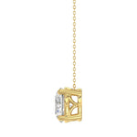 LADIES SOLITAIRE PENDANT WITH UNDER-PASS CHAIN 2 1/2CT ROUND DIAMOND 14K YELLOW GOLD 