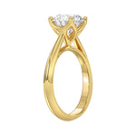 LADIES SOLITAIRE RING 2 1/2CT ROUND DIAMOND 14K YELLOW GOLD 