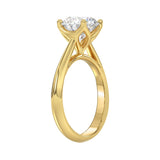 LADIES SOLITAIRE RING 2 1/2CT ROUND DIAMOND 14K YELLOW GOLD 