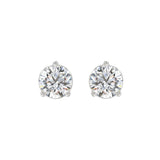 LADIES SOLITAIRE EARRINGS 4CT ROUND DIAMOND 14K WHITE GOLD (CENTER STONE ROUND DIAMOND 2CT )