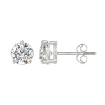 LADIES SOLITAIRE EARRINGS 4CT ROUND DIAMOND 14K WHITE GOLD (CENTER STONE ROUND DIAMOND 2CT )