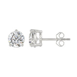 LADIES SOLITAIRE EARRINGS 4CT ROUND DIAMOND 14K WHITE GOLD (CENTER STONE ROUND DIAMOND 2CT )