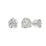 LADIES SOLITAIRE EARRINGS 4CT ROUND DIAMOND 14K WHITE GOLD (CENTER STONE ROUND DIAMOND 2CT )