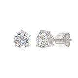 LADIES SOLITAIRE EARRINGS 4CT ROUND DIAMOND 14K WHITE GOLD (CENTER STONE ROUND DIAMOND 2CT )