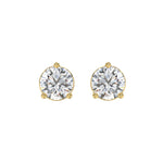 LADIES SOLITAIRE EARRINGS 4CT ROUND DIAMOND 14K YELLOW GOLD (CENTER STONE ROUND DIAMOND 2CT )
