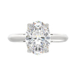 LADIES SOLITAIRE RING 4CT OVAL DIAMOND 14K WHITE GOLD 