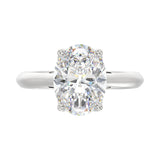 LADIES SOLITAIRE RING 4CT OVAL DIAMOND 14K WHITE GOLD 
