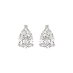 LADIES SOLITAIRE EARRINGS 4.00CT PEAR DIAMOND 14K WHITE GOLD 