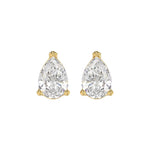 LADIES SOLITAIRE EARRINGS 4.00CT PEAR DIAMOND 14K YELLOW GOLD 