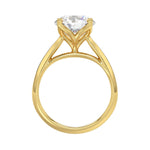 LADIES SOLITAIRE RING 4CT ROUND DIAMOND 14K YELLOW GOLD 