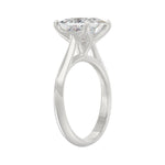 LADIES SOLITAIRE RING 4CT PRINCESS DIAMOND 14K WHITE GOLD 
