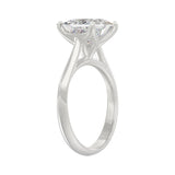 LADIES SOLITAIRE RING 4CT PRINCESS DIAMOND 14K WHITE GOLD 