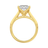 LADIES SOLITAIRE RING 4CT PRINCESS DIAMOND 14K YELLOW GOLD 