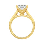 LADIES SOLITAIRE RING 4CT PRINCESS DIAMOND 14K YELLOW GOLD 