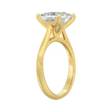LADIES SOLITAIRE RING 4CT PRINCESS DIAMOND 14K YELLOW GOLD 