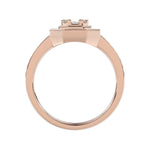 LADIES RING 3/4CT ROUND/BAGUETTE/PRINCESS TRAPEZOID RUBY DIAMOND 14K ROSE GOLD