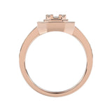 LADIES RING 3/4CT ROUND/BAGUETTE/PRINCESS TRAPEZOID RUBY DIAMOND 14K ROSE GOLD