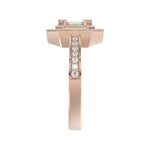 LADIES RING 3/4CT ROUND/BAGUETTE/PRINCESS TRAPEZOID RUBY DIAMOND 14K ROSE GOLD