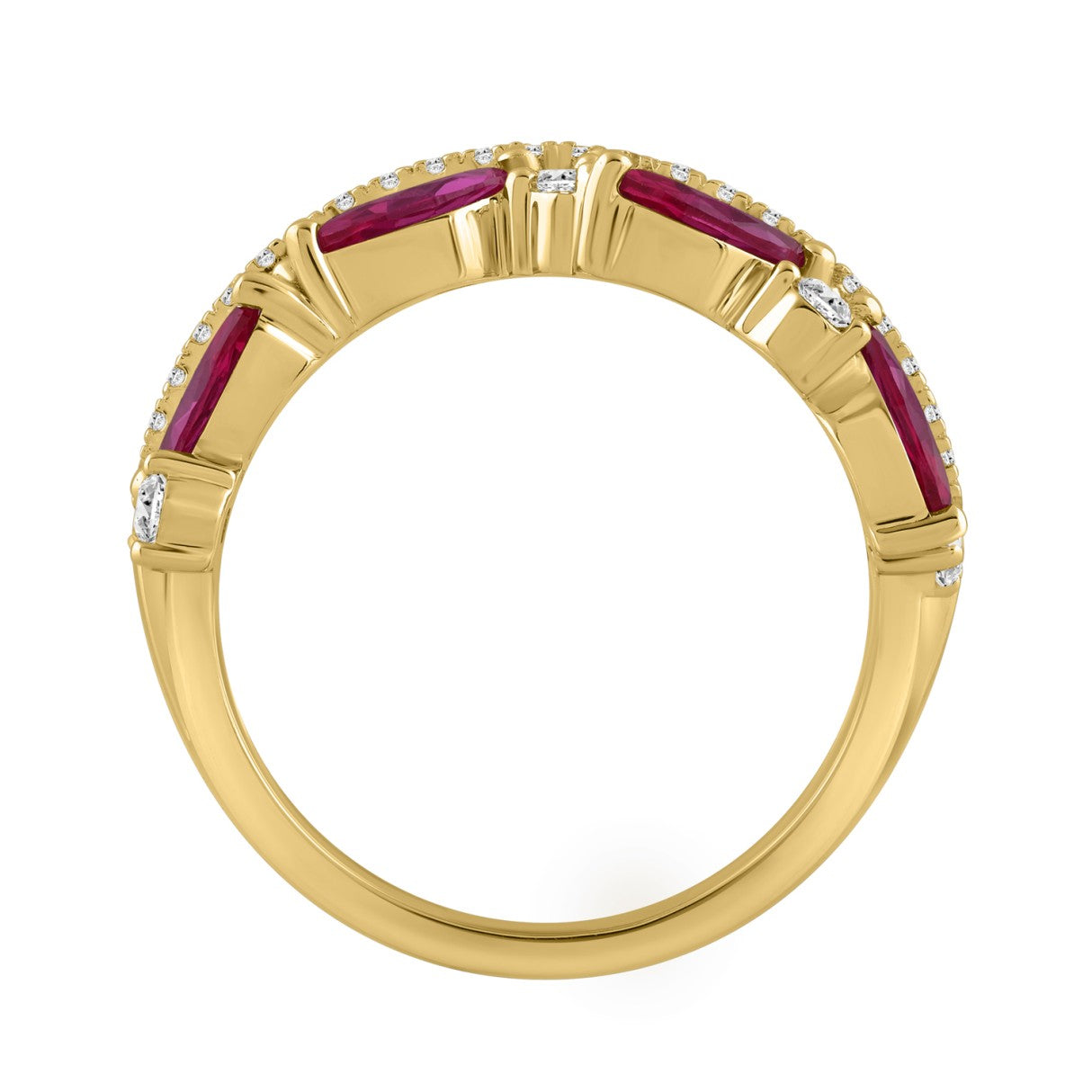 14K YELLOW GOLD 2.00CT ROUND/MARQUISE DIAMOND LADIES RING (RUBY DIAMOND 1 1/2CT)