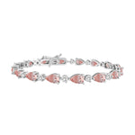 ETERNAL BLUSH COLLECTION LADIES BRACELET 9 1/2CT ROUND/ PINK PEAR DIAMOND 14K WHITE/ROSE GOLD 