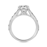LADIES RING 2 1/4CT ROUND/BAGUETTE DIAMOND 14K WHITE GOLD (CENTER STONE ROUND DIAMOND 2CT )
