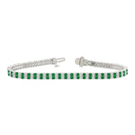 LADIES BRACELET 3CT ROUND/EMERALD DIAMOND 14K WHITE GOLD (CENTER STONE ROUND/EMERALD DIAMOND 2 3/4CT )