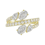 LADIES RING 2.00CT ROUND/OVAL/PEAR DIAMOND 14K YELLOW GOLD 
