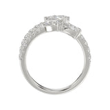 LADIES RING 2 1/2CT ROUND/PEAR DIAMOND 14K WHITE GOLD 