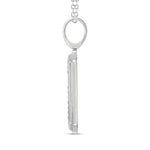 MEN'S CHARM PENDANT 3CT ROUND DIAMOND 10K WHITE GOLD 