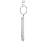 MEN'S CHARM PENDANT 3CT ROUND DIAMOND 10K WHITE GOLD 